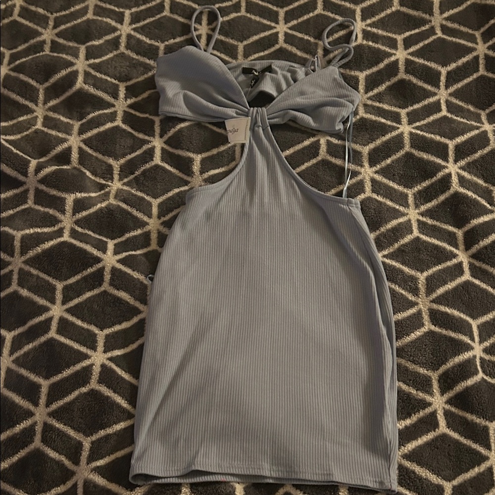 Papaya Backless light blue Dress